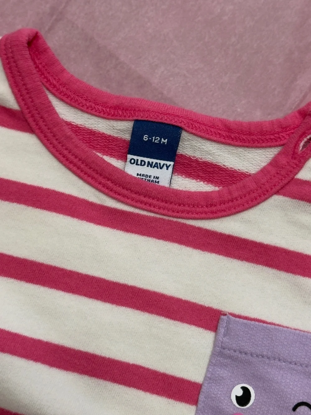Old Navy Pink & Cream Striped Kids Pajama Tank Tops with Sea Creature Pockets